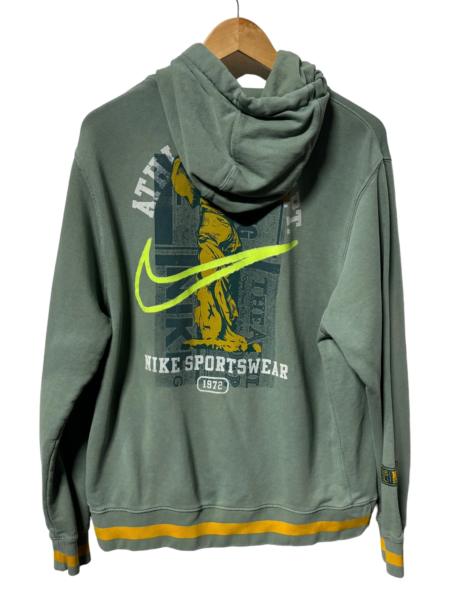 00's Nike Athletics Green Pullover Hoodie Size Medium