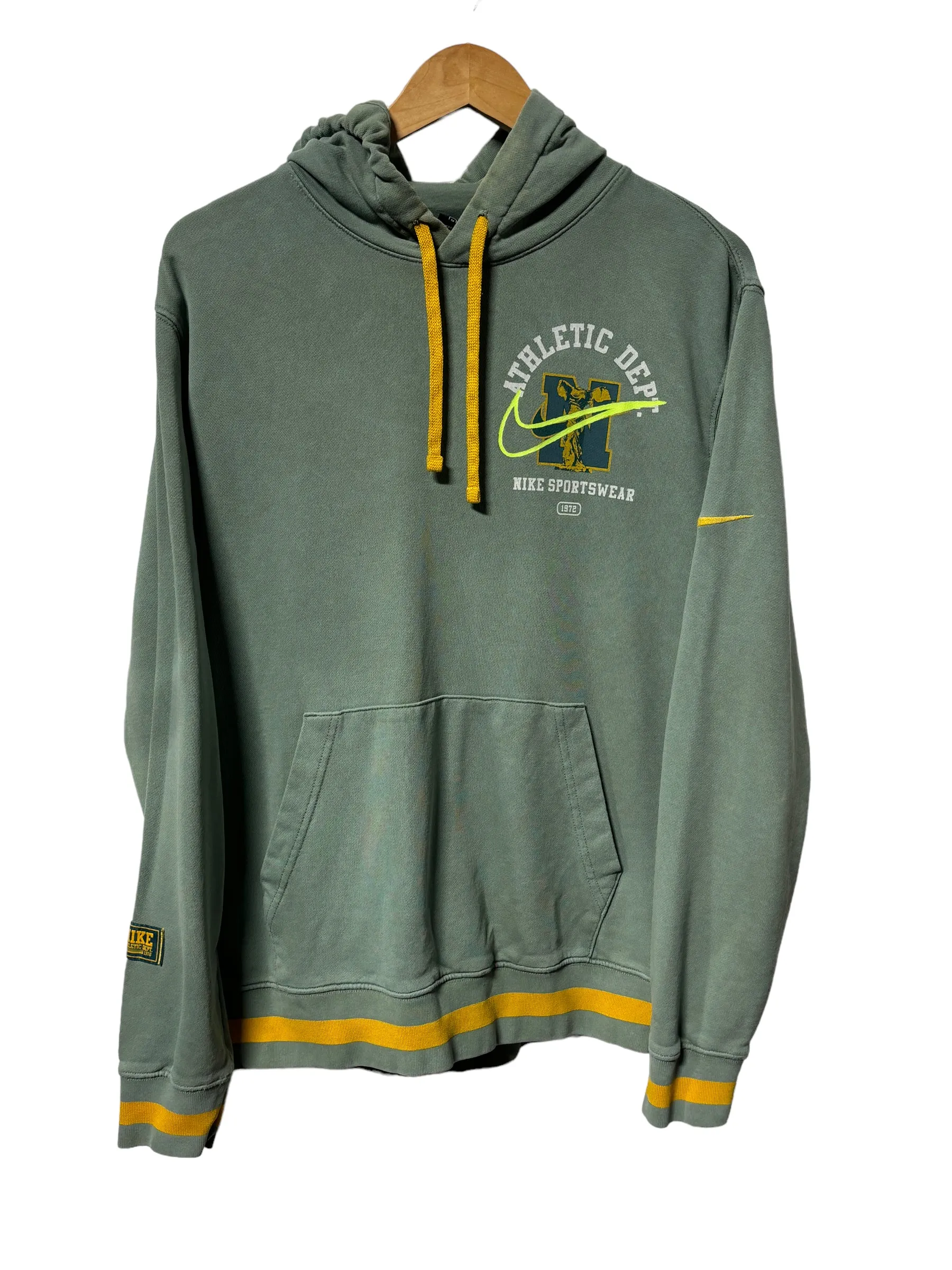 00's Nike Athletics Green Pullover Hoodie Size Medium