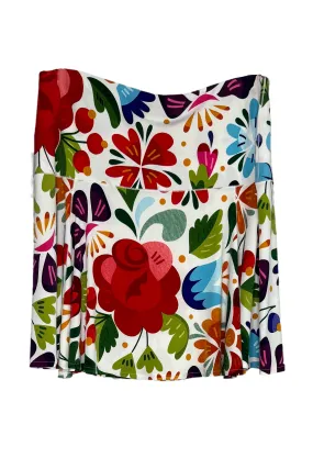 4 panels wide waist single layer mini skirt