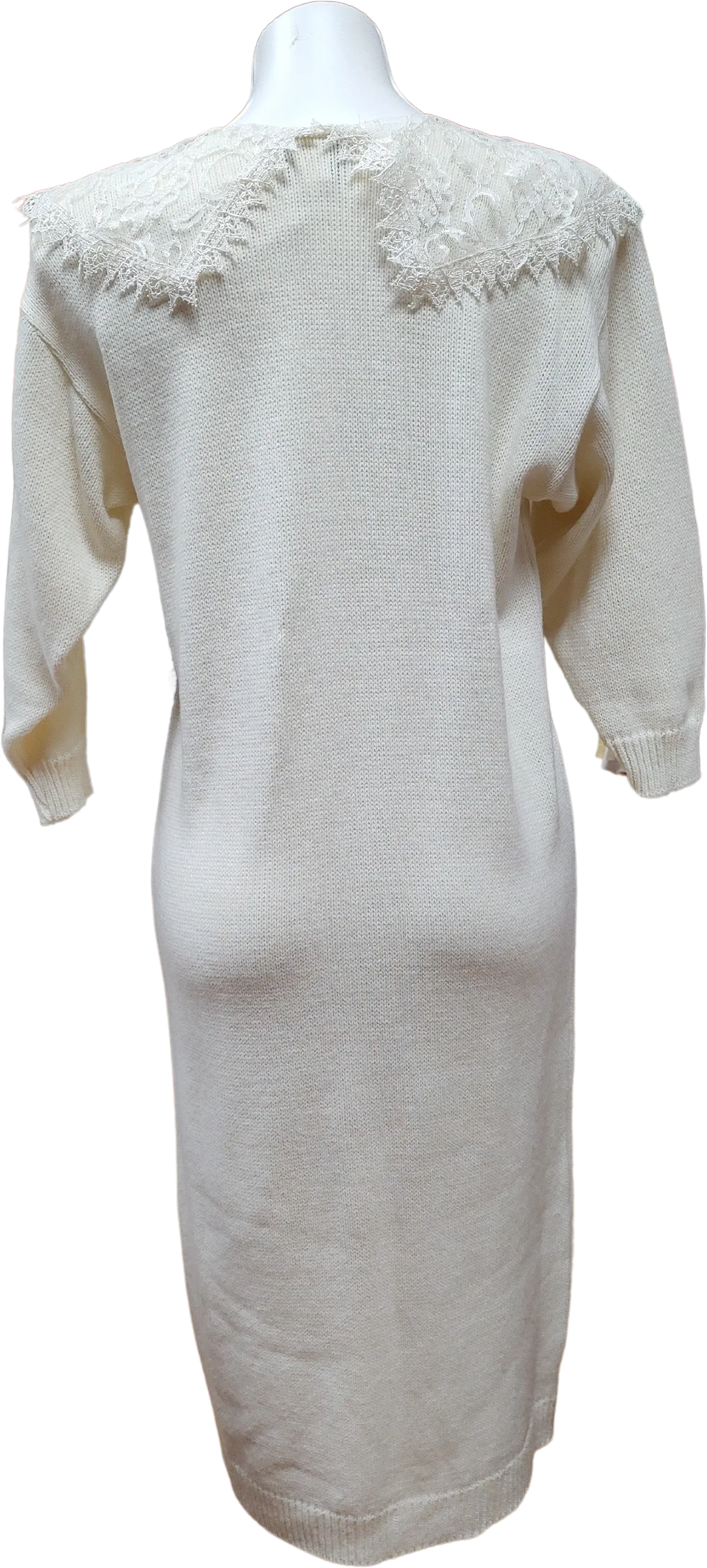'80s midi sweater dress with lace collar by My Michelle