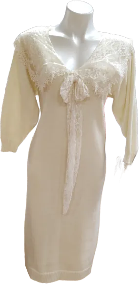 '80s midi sweater dress with lace collar by My Michelle