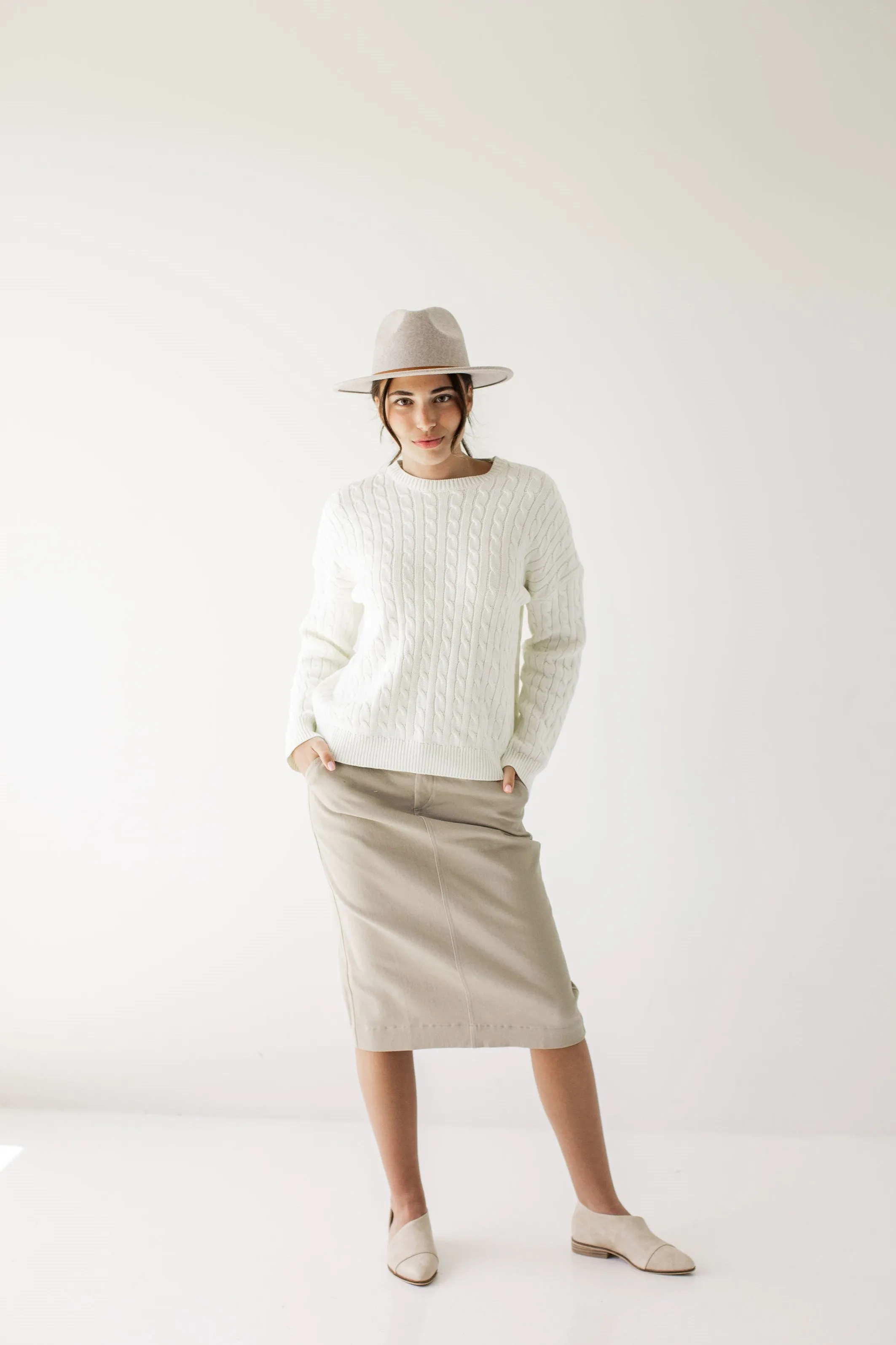 'Adrian' Classic Denim Midi Skirt