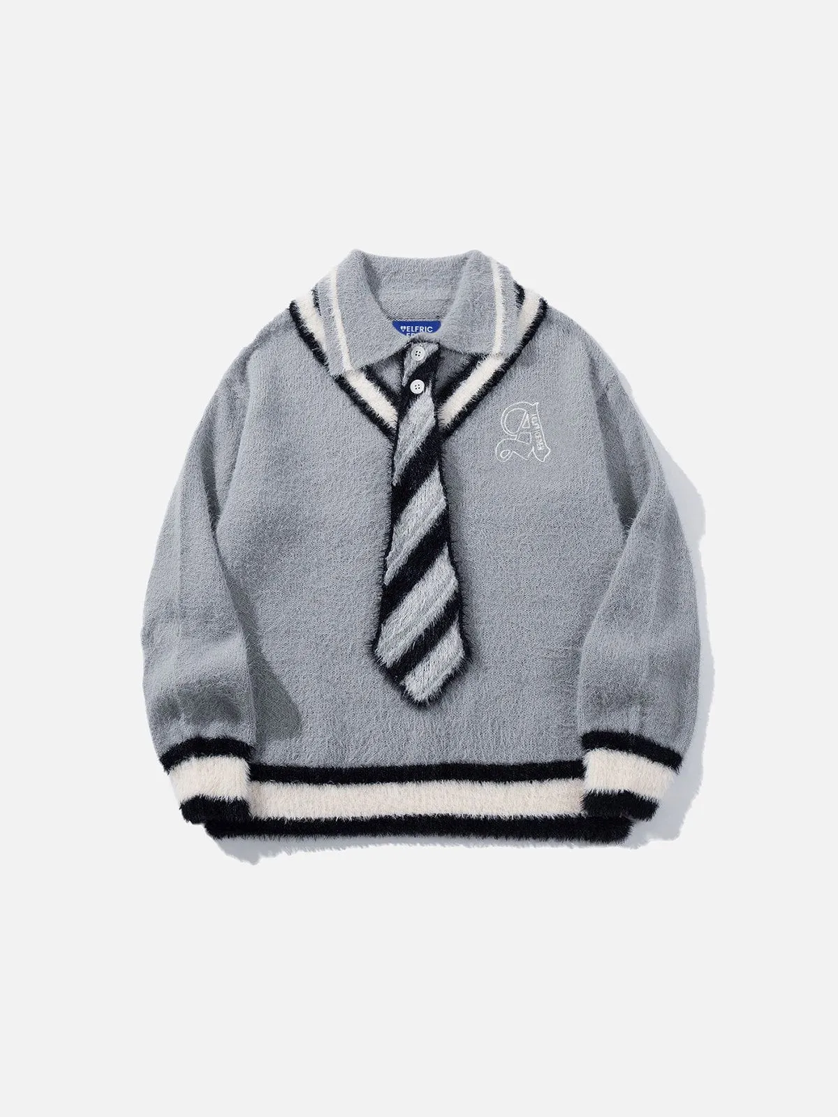 Aelfric Eden Stripe Tie Polo Sweater