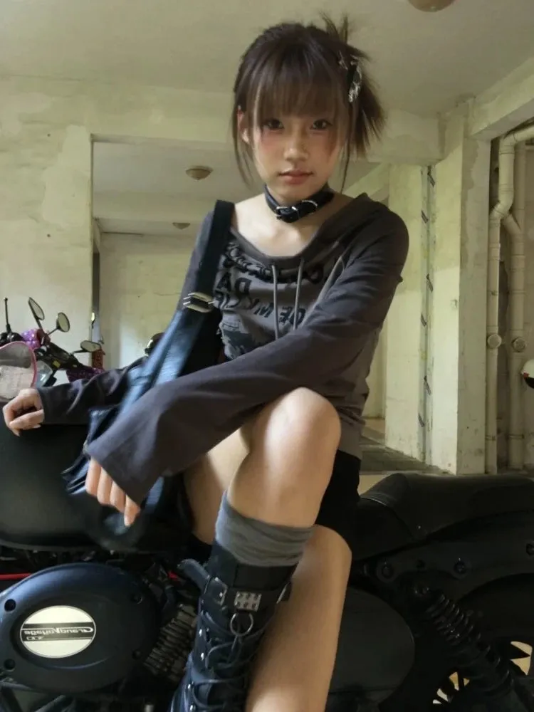 Alternative Grunge Hoodie für Damen Vintage & Lässige Pullover