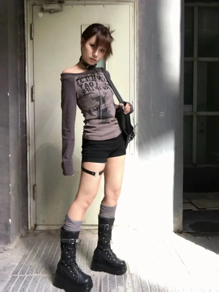 Alternative Grunge Hoodie für Damen Vintage & Lässige Pullover