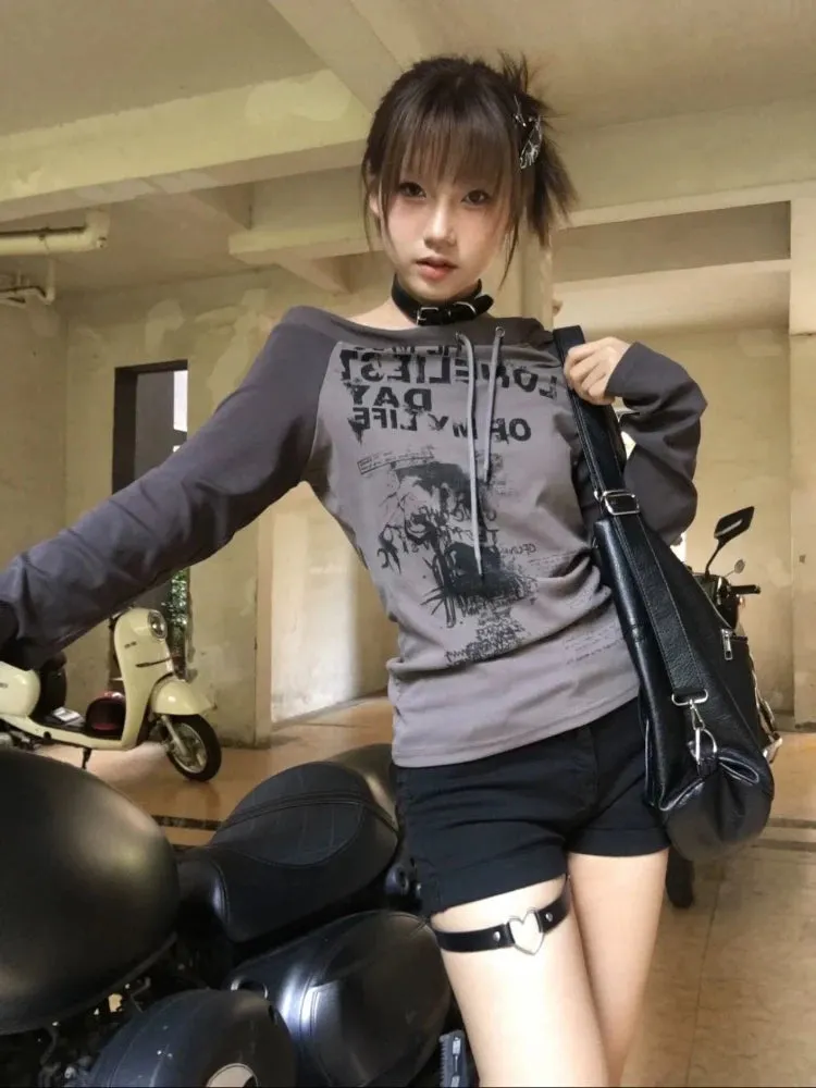 Alternative Grunge Hoodie für Damen Vintage & Lässige Pullover