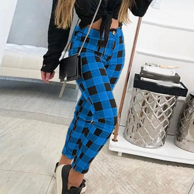 Amy Fashion - Casual Elastic High Waist Loose Pockets Long Pants