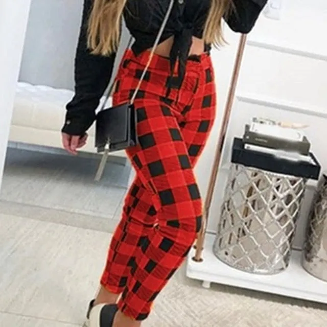 Amy Fashion - Casual Elastic High Waist Loose Pockets Long Pants