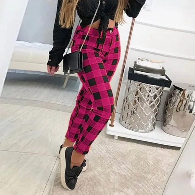 Amy Fashion - Casual Elastic High Waist Loose Pockets Long Pants