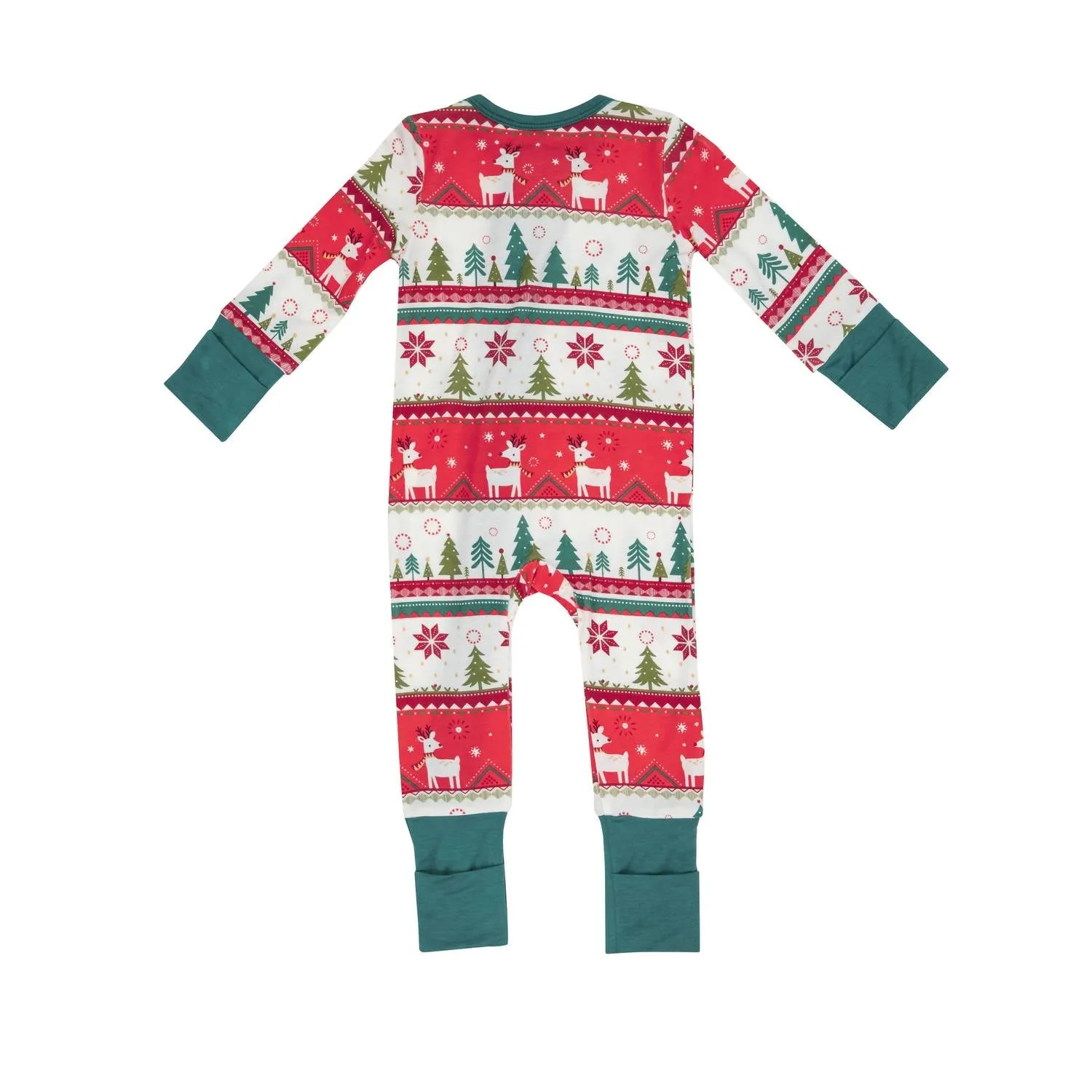 Angel Dear - Baby's Reindeer Fair Isle 2-Way Zipper Romper