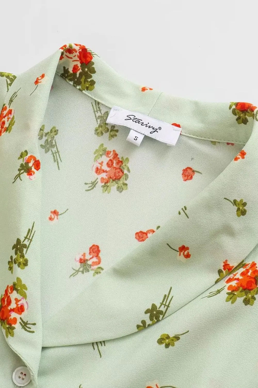 'Aria' Floral Print Blazer Collar Short Sleeve Sheath Dress