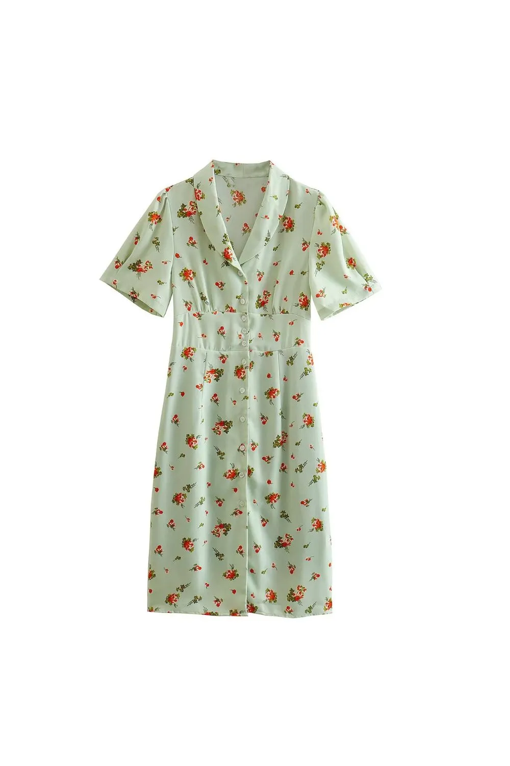 'Aria' Floral Print Blazer Collar Short Sleeve Sheath Dress