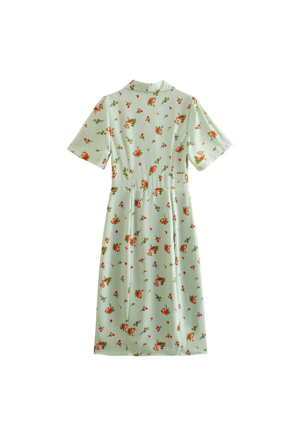 'Aria' Floral Print Blazer Collar Short Sleeve Sheath Dress