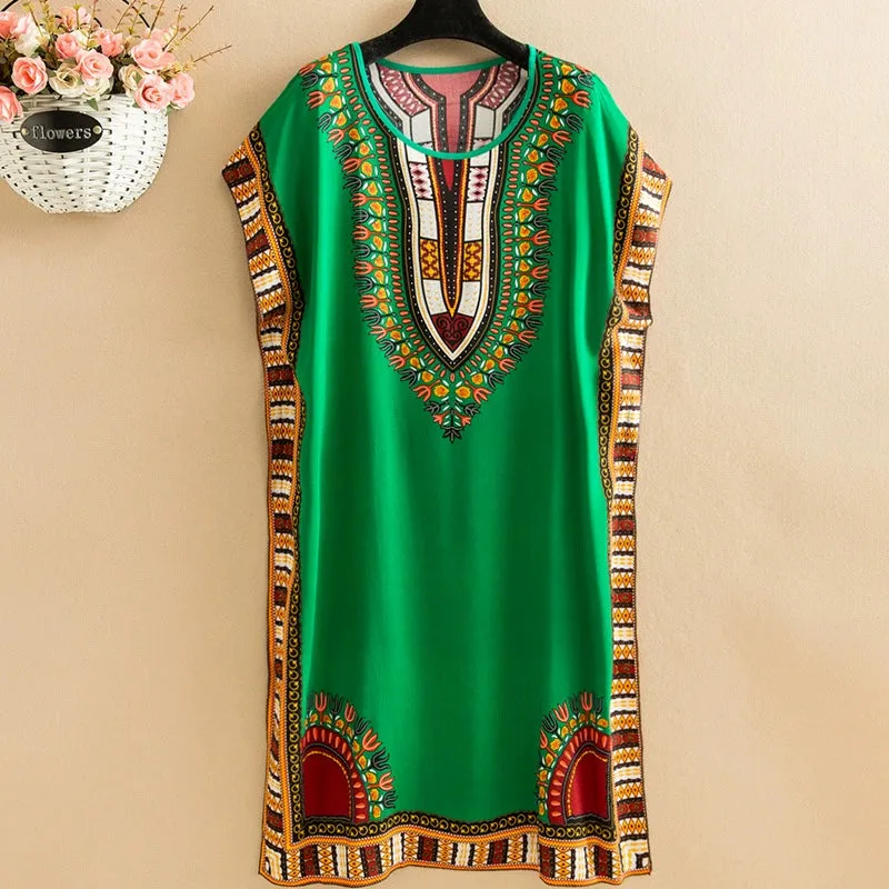 Artificial Cotton Nightdress Female Plus Size Middle-Aged and Elderly Summer plus Size Ladieswear Long Robe Loose Home Long Skirt Thin