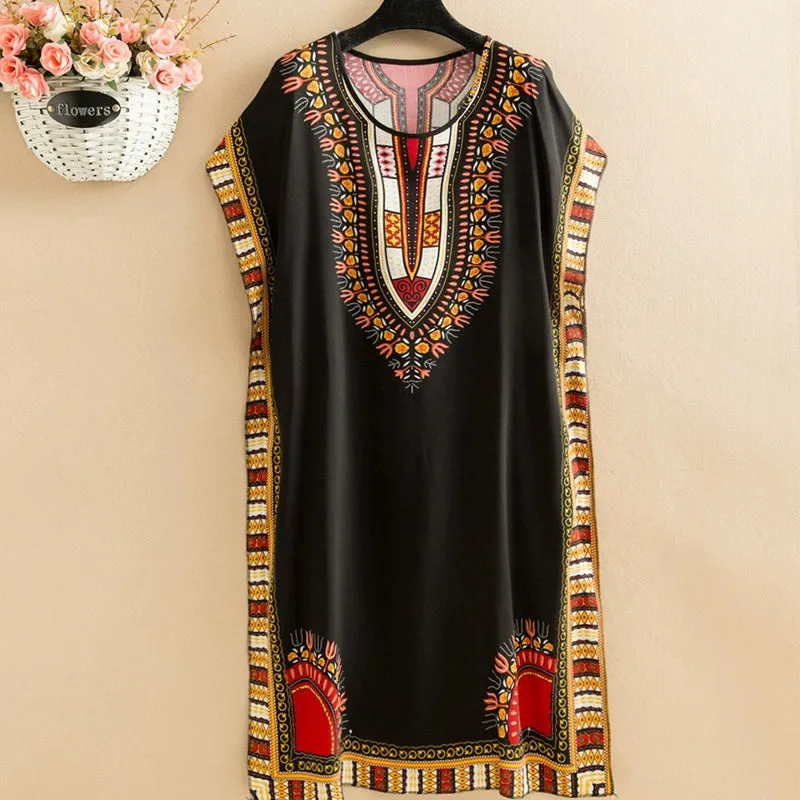 Artificial Cotton Nightdress Female Plus Size Middle-Aged and Elderly Summer plus Size Ladieswear Long Robe Loose Home Long Skirt Thin