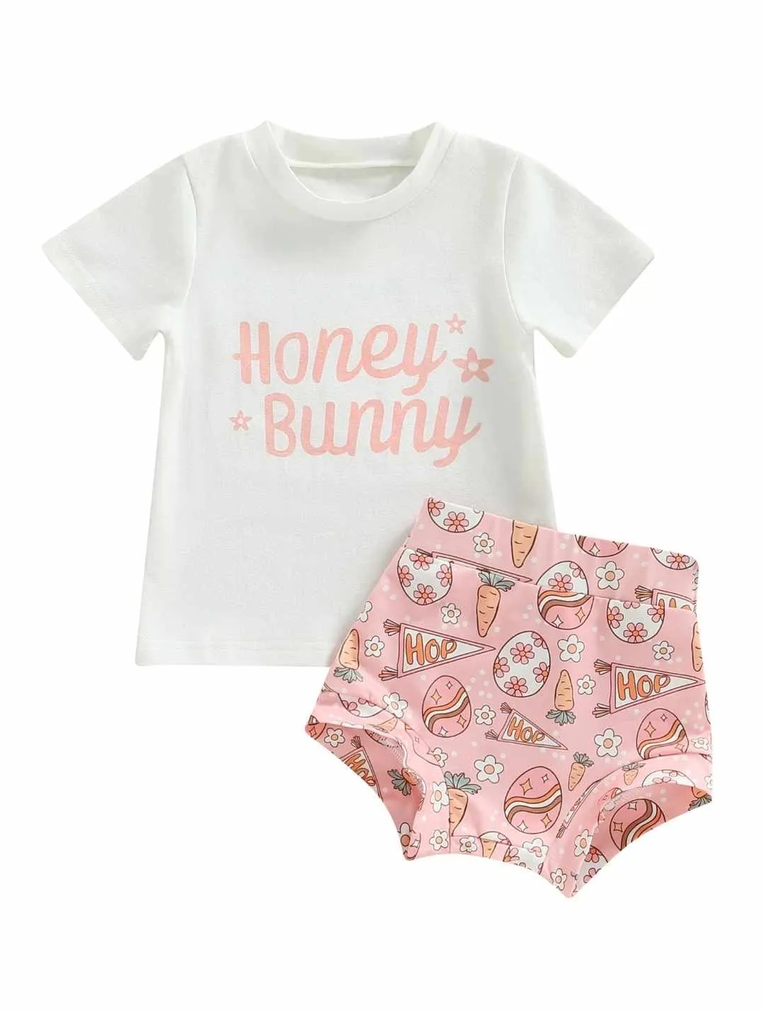 Baby Easter 2-Piece Honey Bunny Tee with Pink Egg Bummie