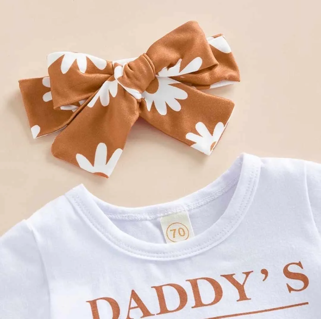 Baby Girls 2-Piece Burnt Orange Daddys Mini - Daisy Bummie