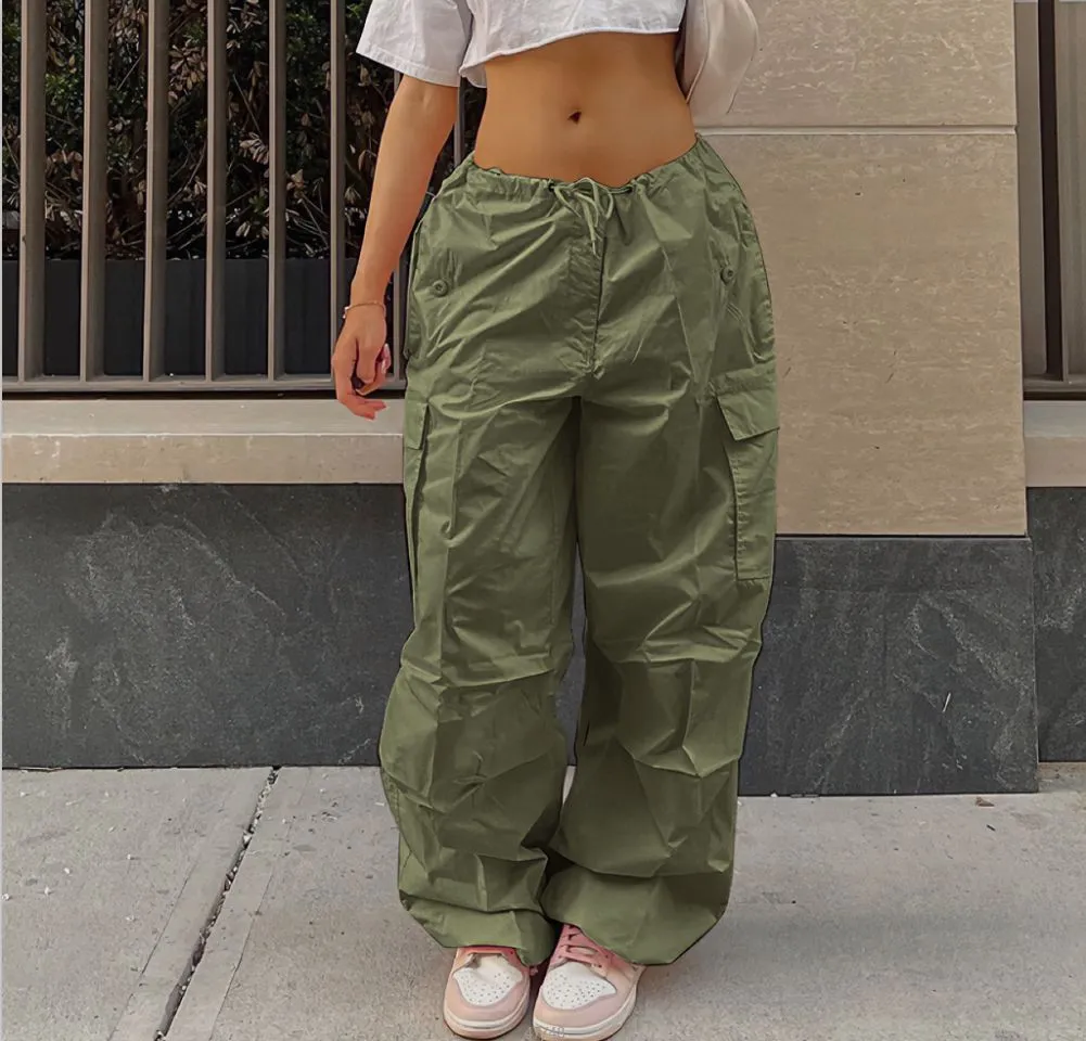 Baggy Retro Drawstring Cargo Pants