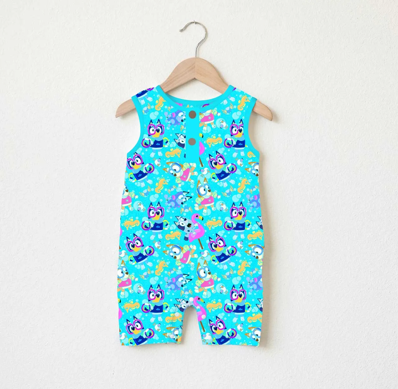 Beautifully Bold Doggie Paddle - Bamboo Baby Tank Romper