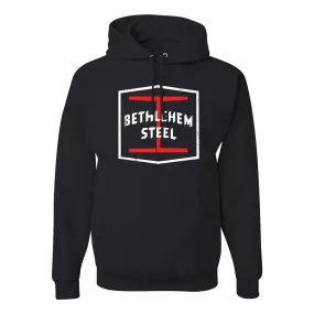 Bethlehem Steel Distressed Pullover Hoodie | Bethlehem Steel Black Pull Over Hoodie