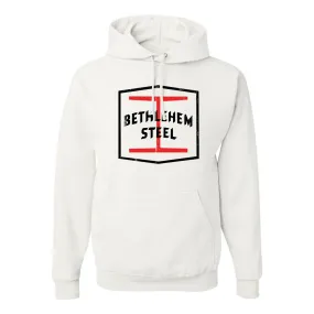 Bethlehem Steel Distressed Pullover Hoodie | Bethlehem Steel White Pull Over Hoodie