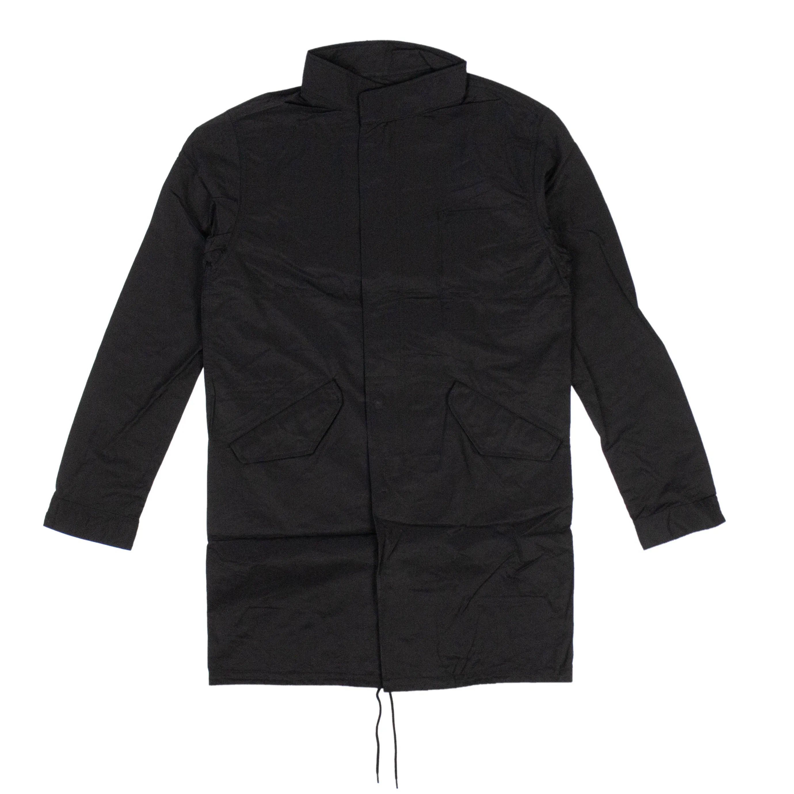 Black Cotton Blend Skull Trench Coat