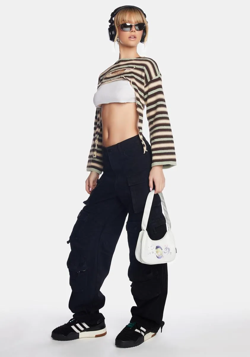 Black Pixley Cargo Jeans