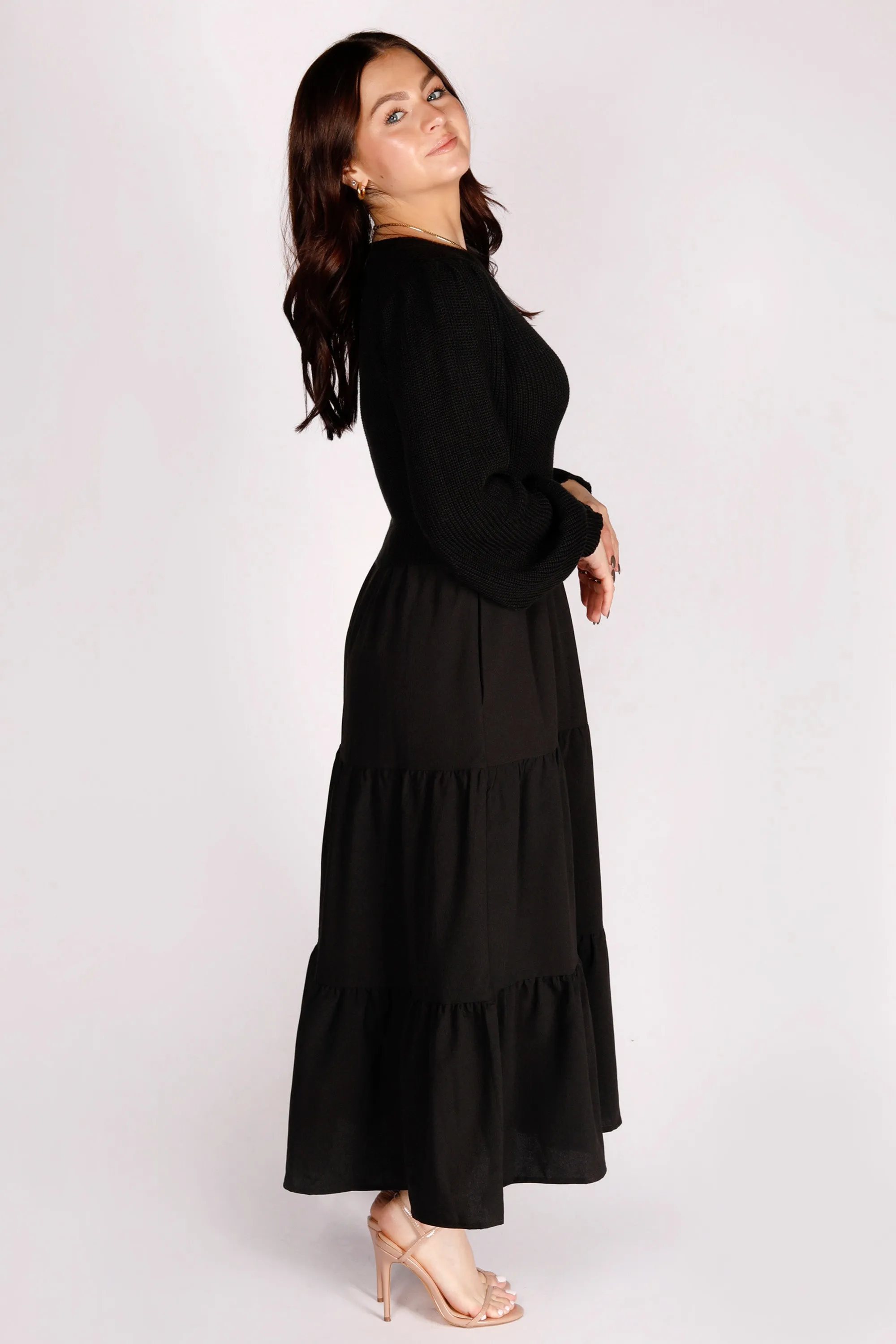 Black Sweater Midi Dress