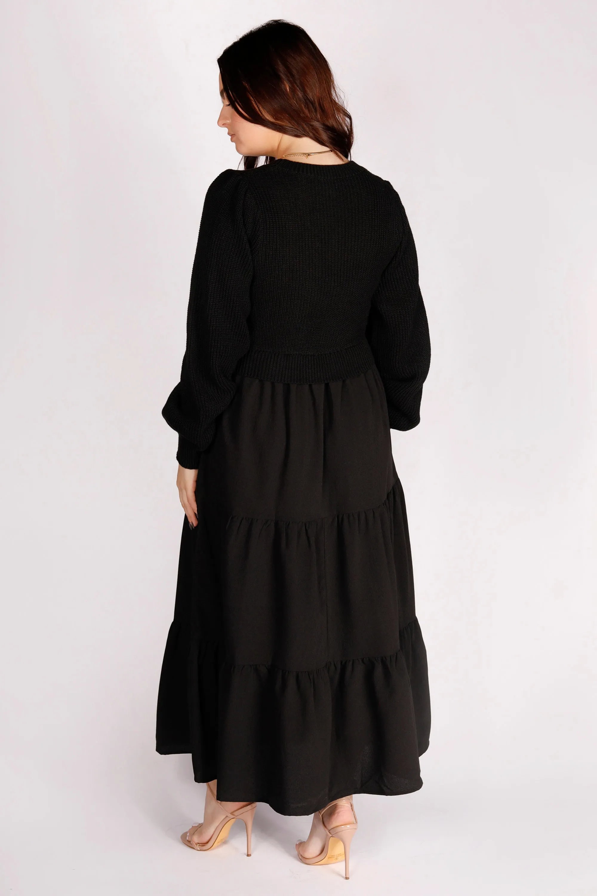 Black Sweater Midi Dress