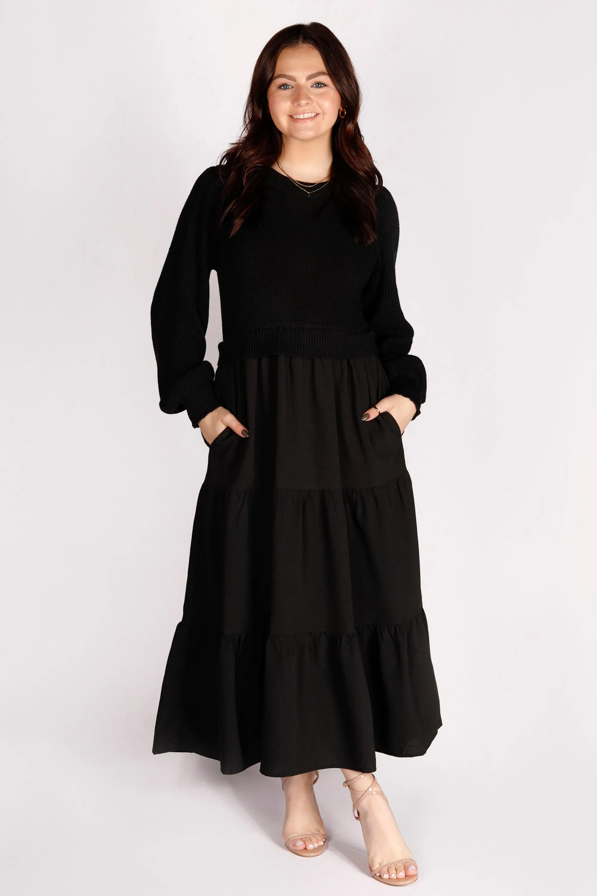 Black Sweater Midi Dress