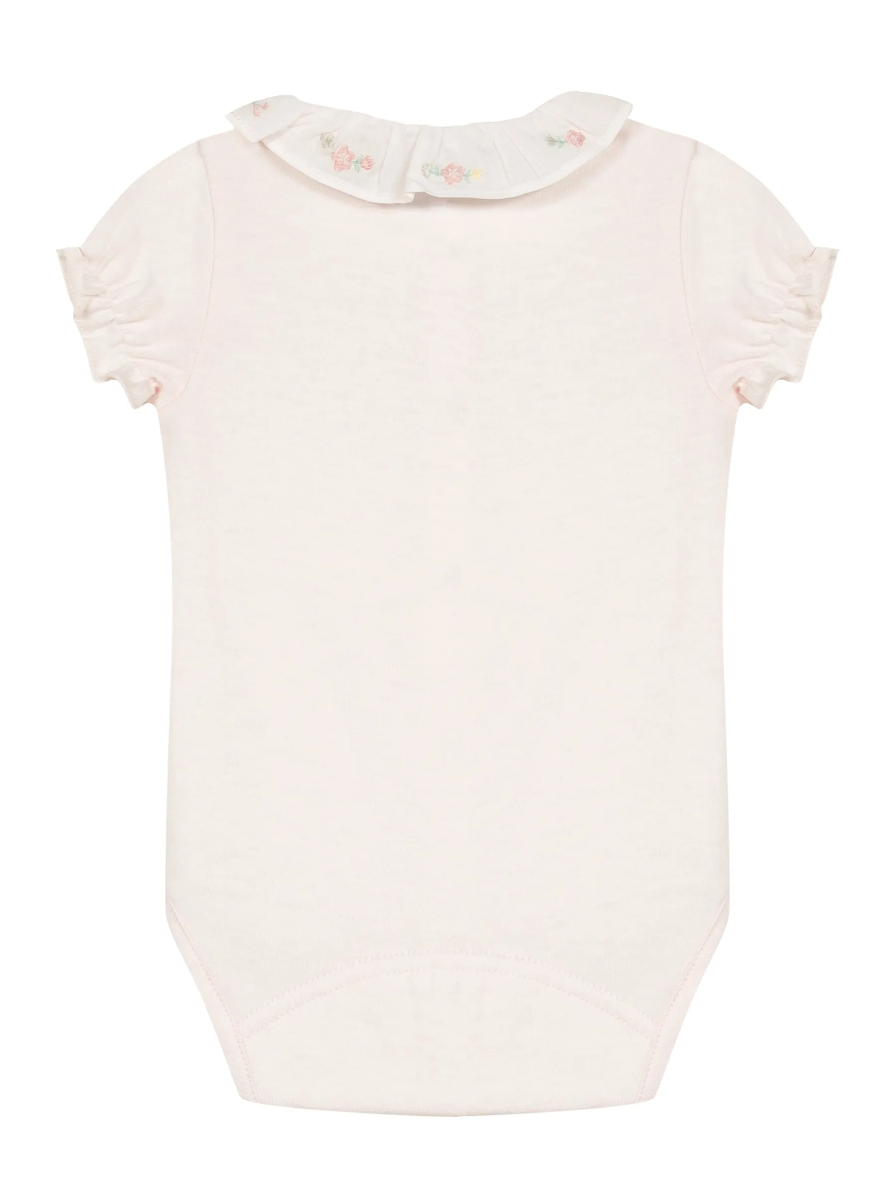 Bodysuit - Pale pink jersey with embroidery