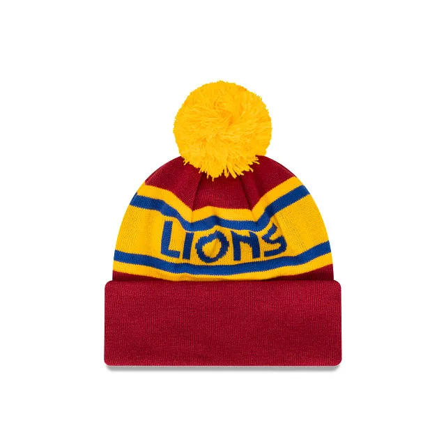 Brisbane Lions Retro Logo Beanie with Pom