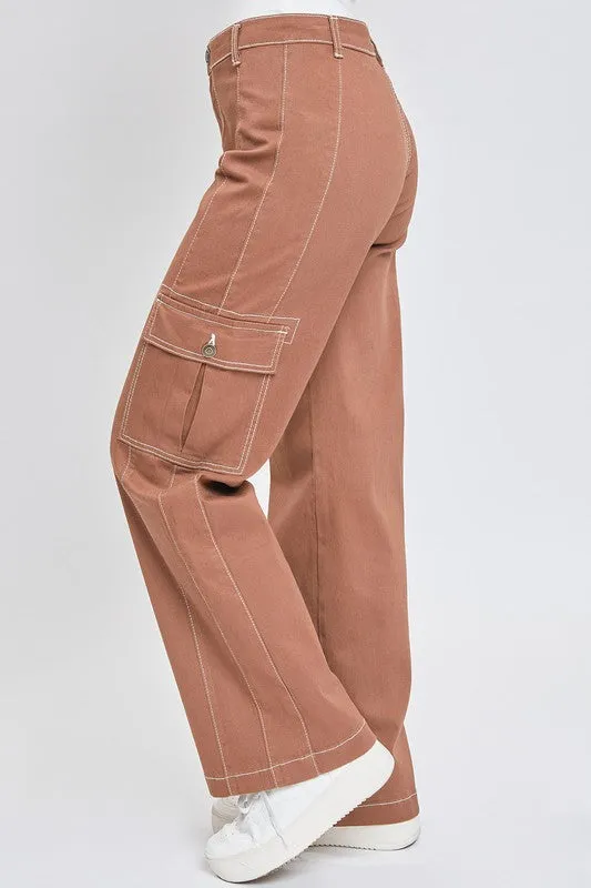 Brnie-Brownie Junior High Rise Cargo Pant With Front Seam Detail