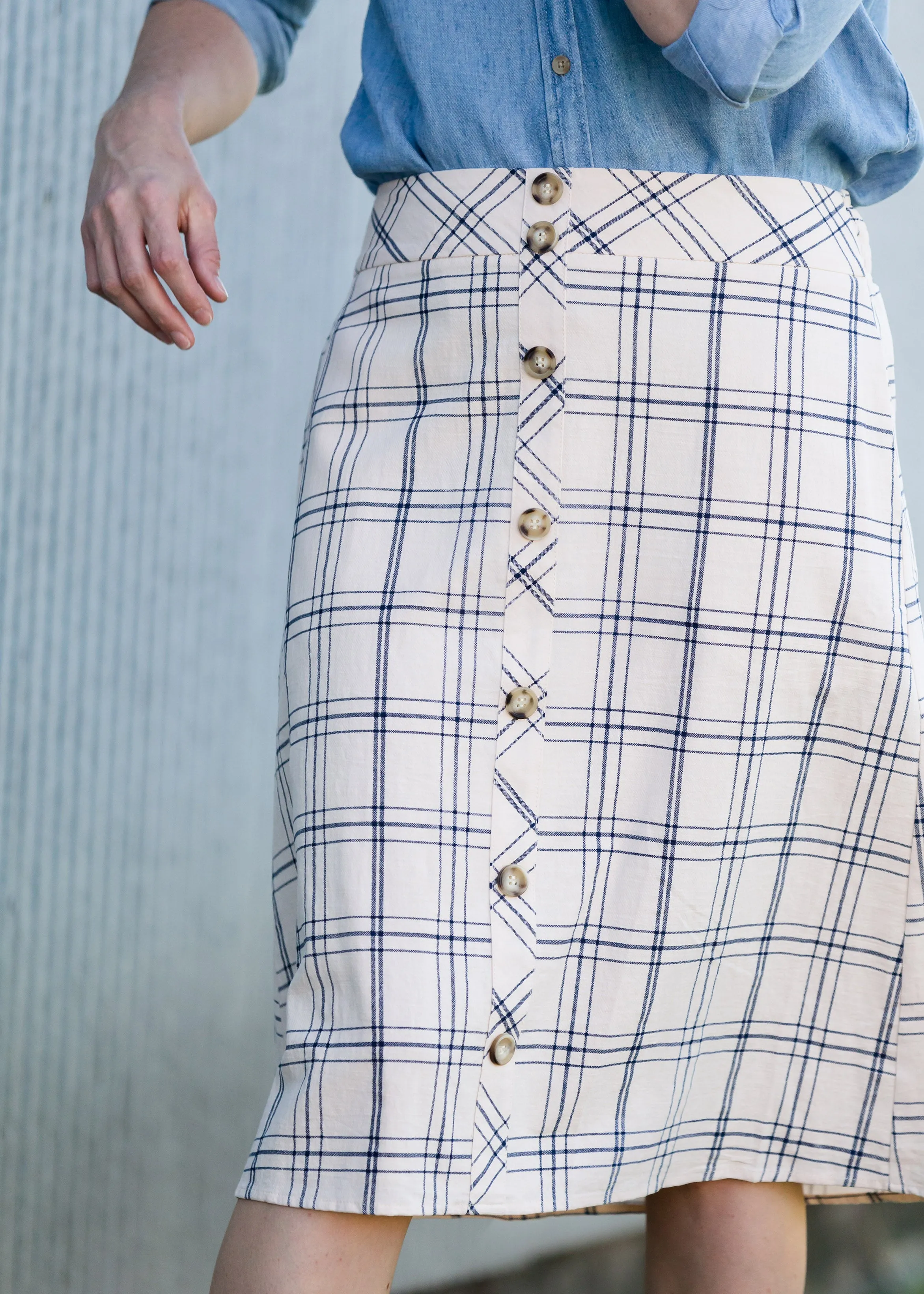 Button Front Feminine Midi Skirt - FINAL SALE