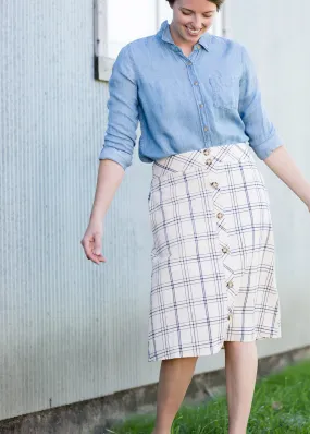 Button Front Feminine Midi Skirt - FINAL SALE