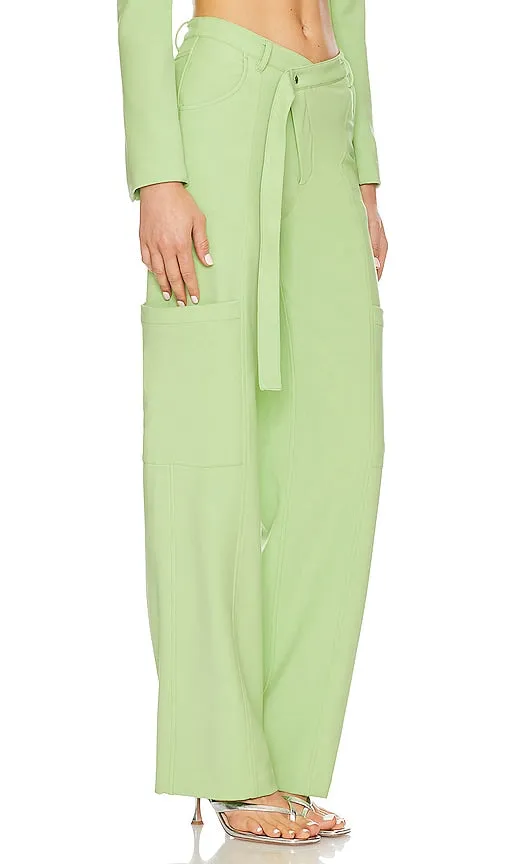 Camila Coelho Olive Cargo Pants in Green