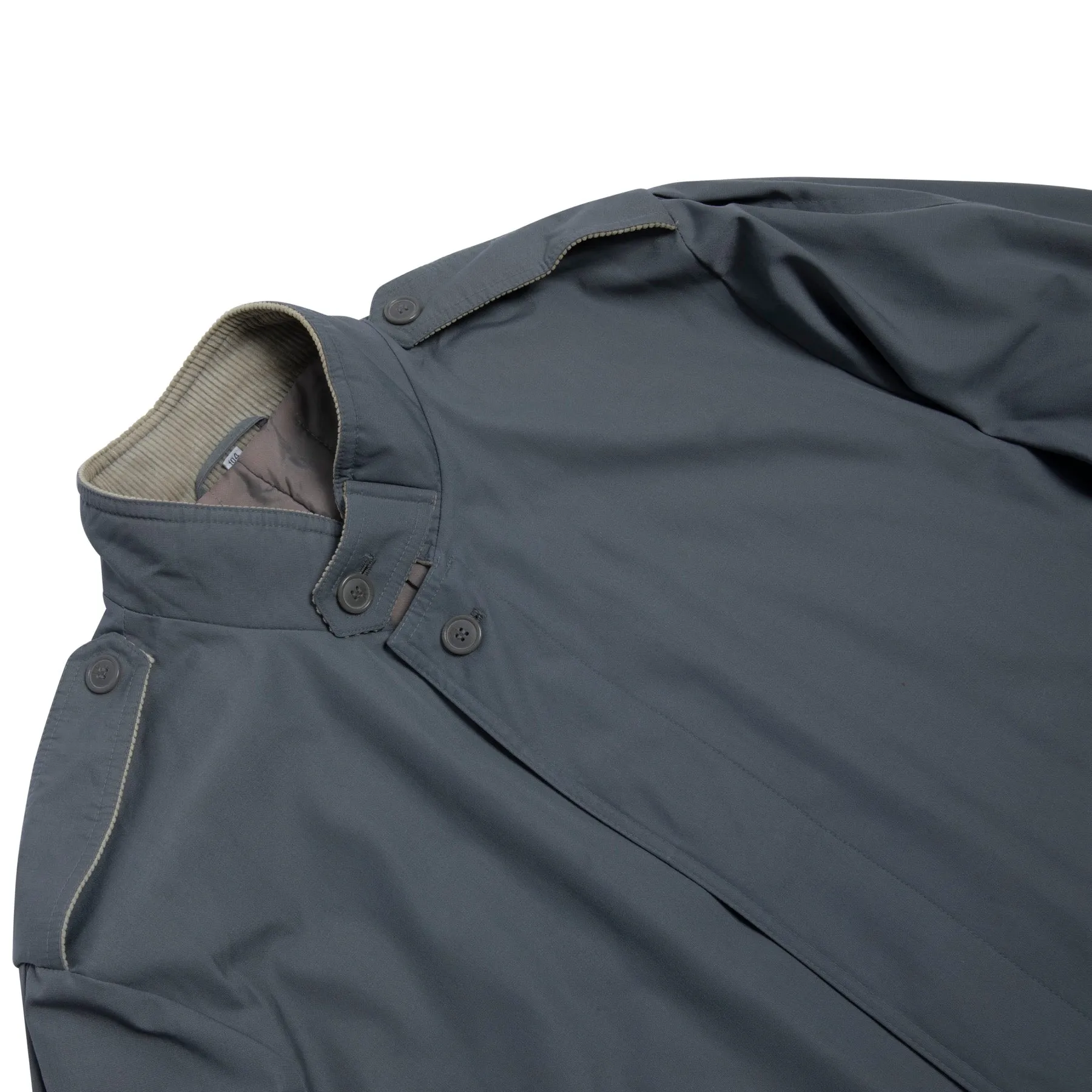 Canvas Weave Corduroy Trim Trench Coat