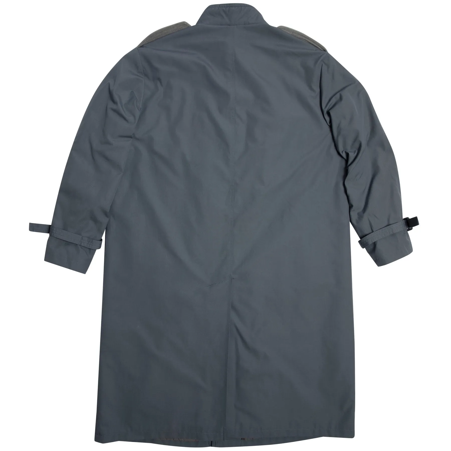 Canvas Weave Corduroy Trim Trench Coat