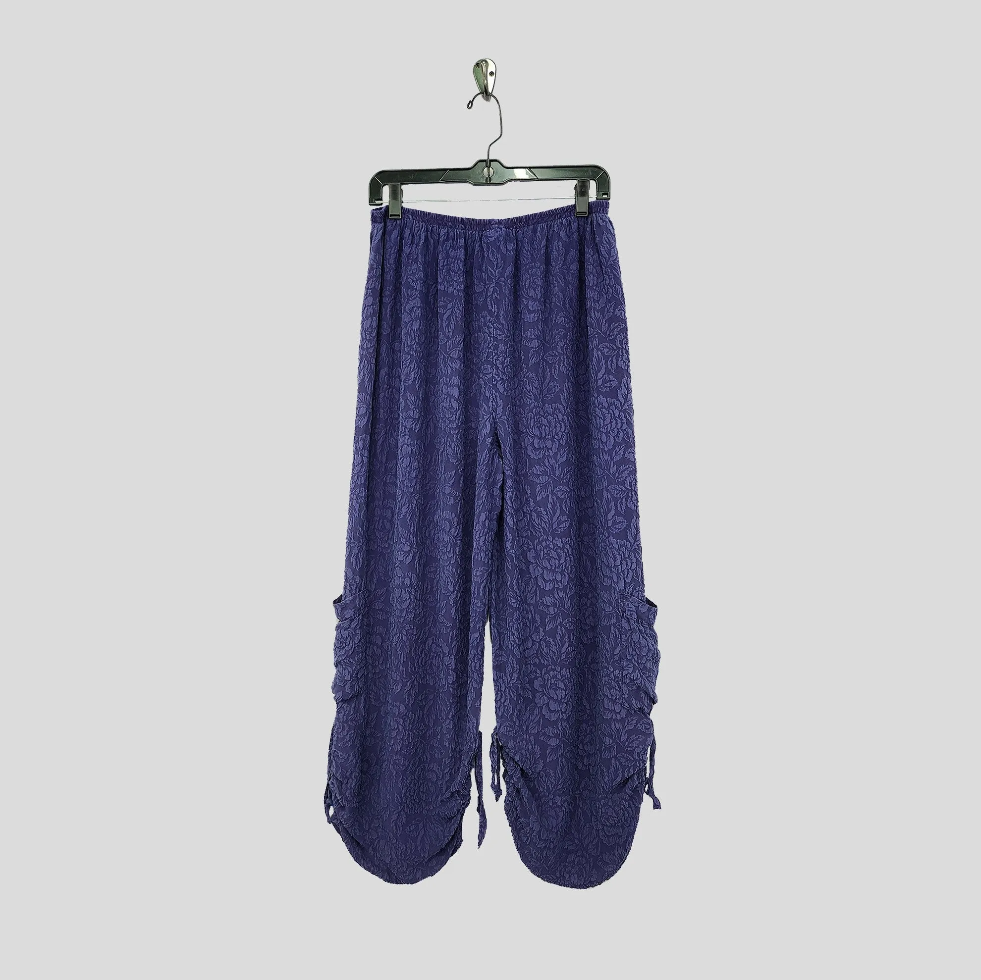 Cargo Pants in Iris Textured Silk