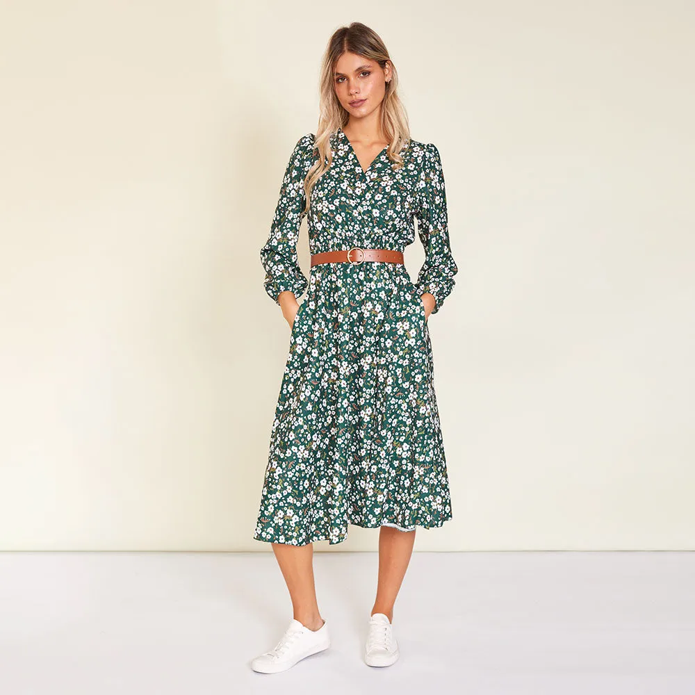 Carrie Dress (Floral Green)