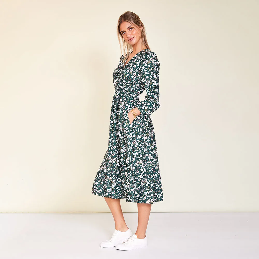 Carrie Dress (Floral Green)