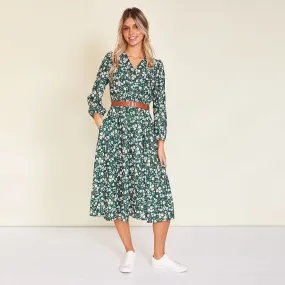 Carrie Dress (Floral Green)