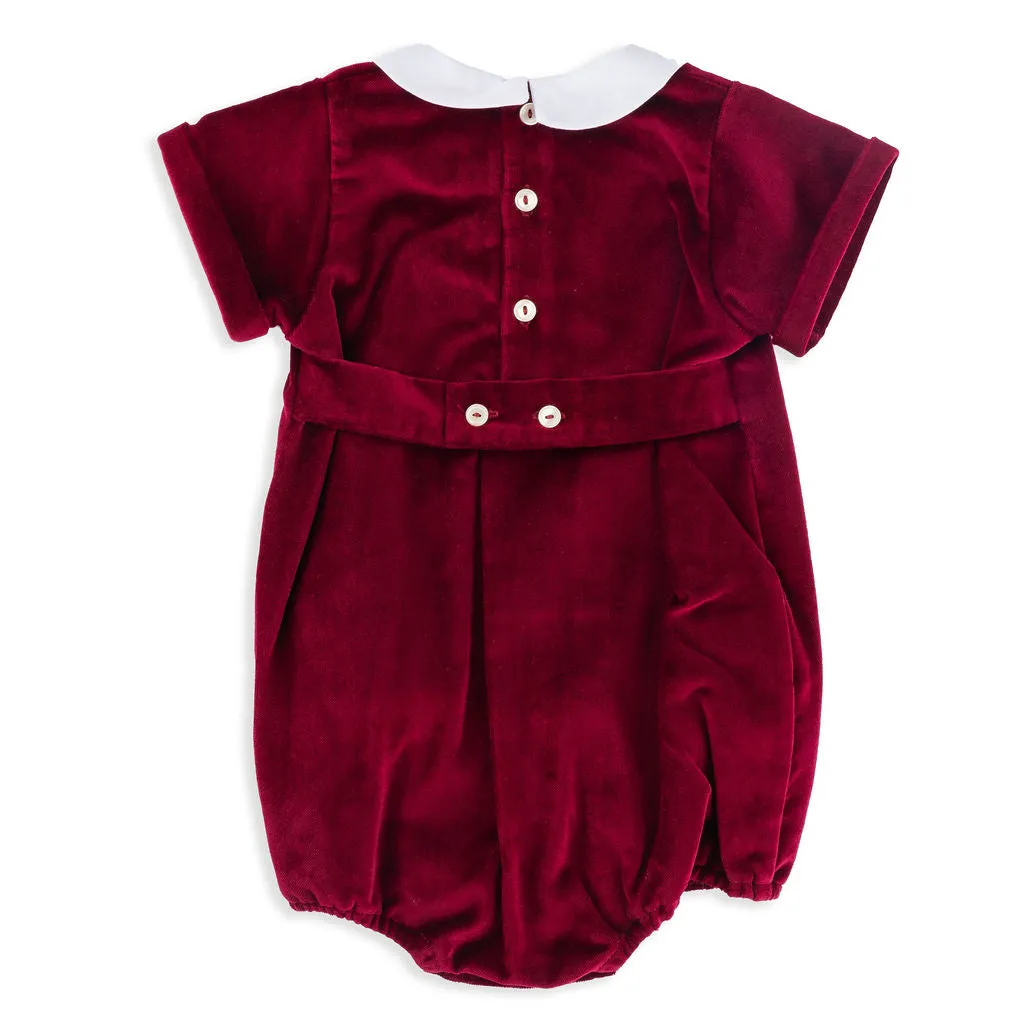 Charlie Red Velvet Gentleman's Romper