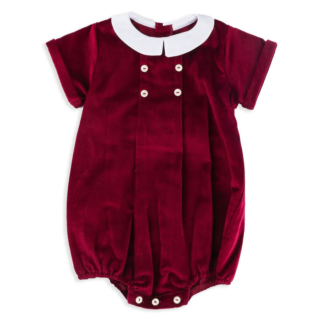 Charlie Red Velvet Gentleman's Romper