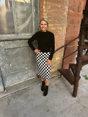 Check Knit Skirt