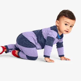 Clearance baby romper in bold heathered stripe