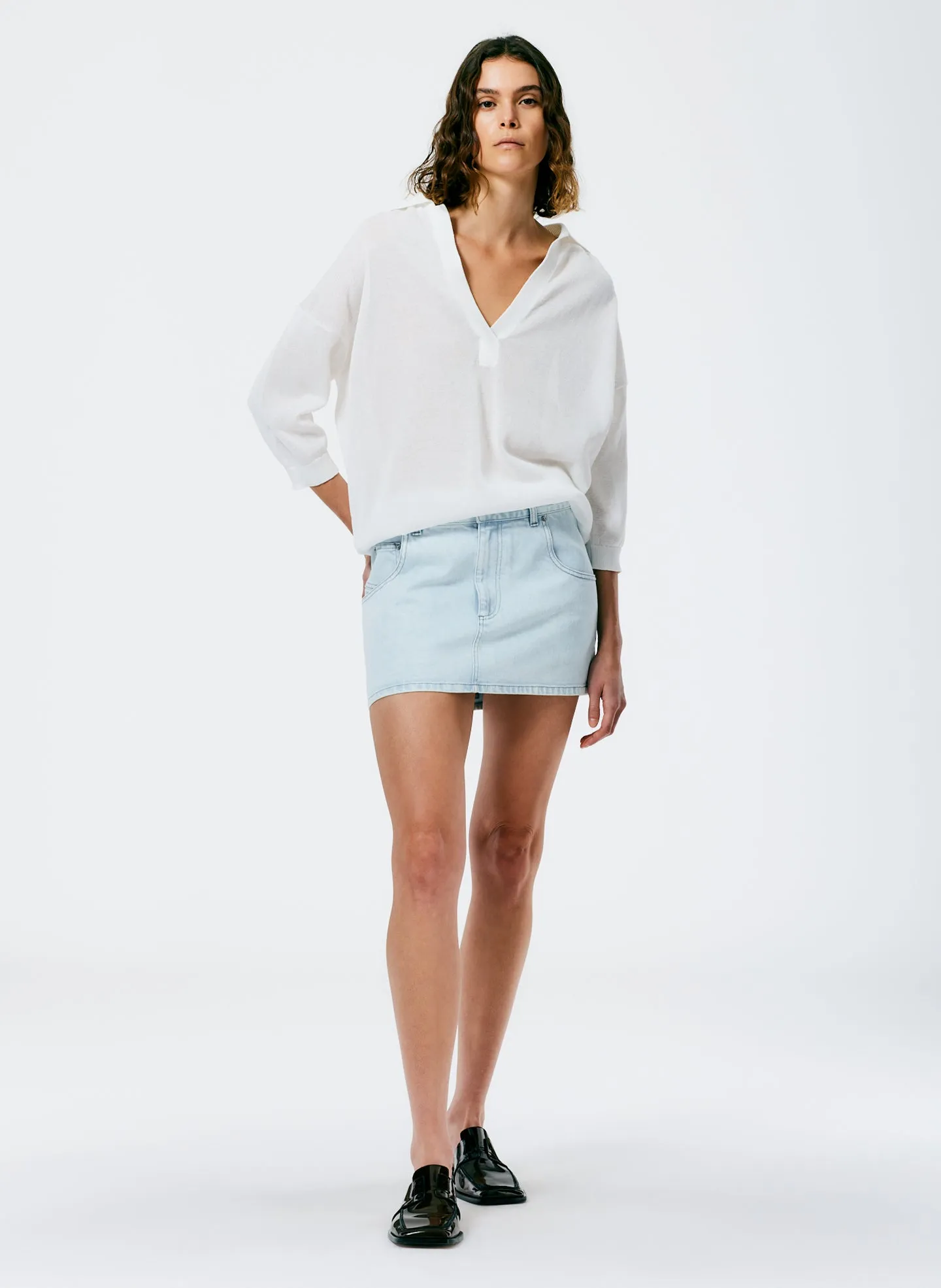 Crispy Viscose Sweater Easy Polo