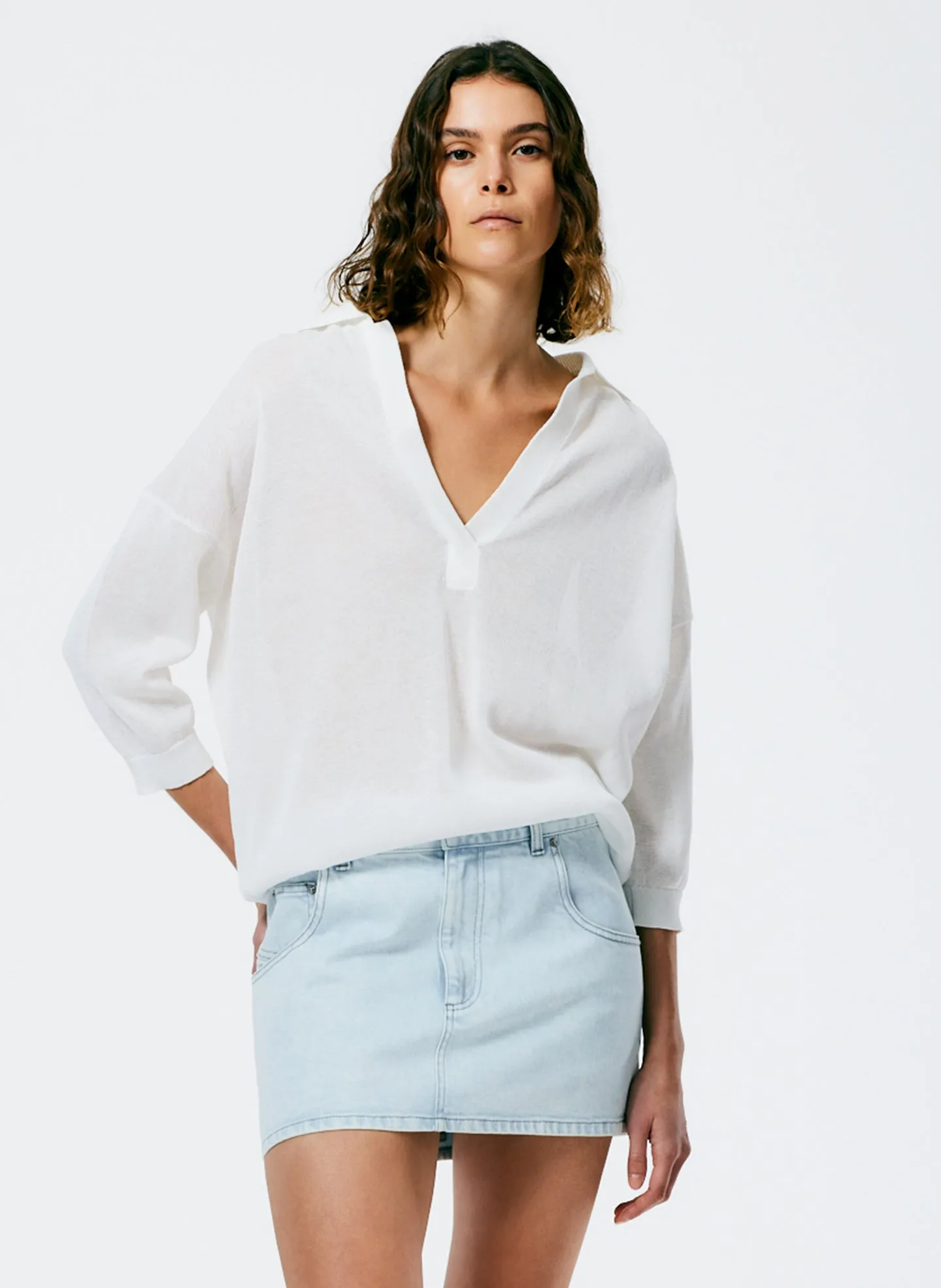 Crispy Viscose Sweater Easy Polo