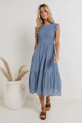 Declan Midi Dress in Blue - FINAL SALE