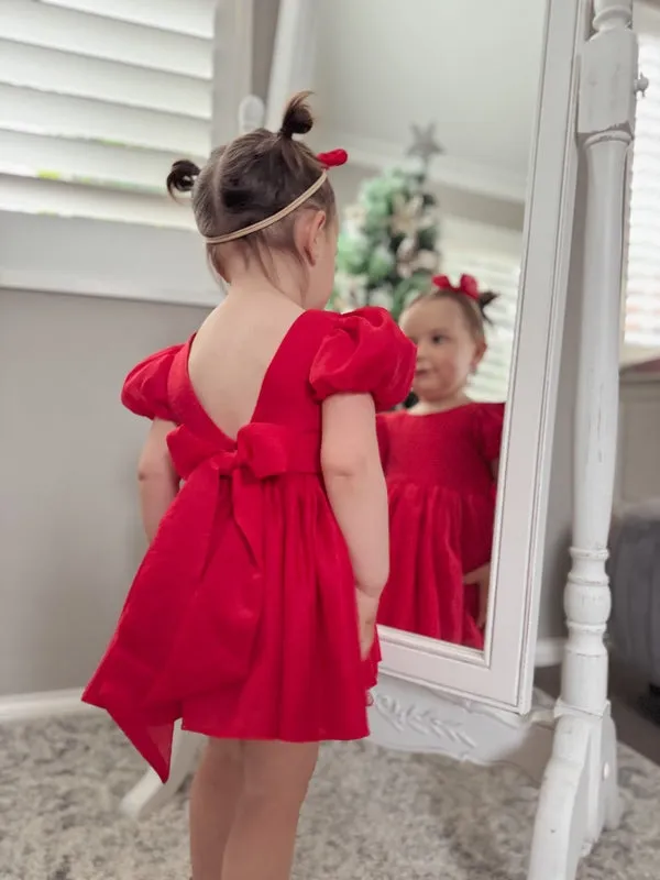 Delia Red Christmas Baby Romper